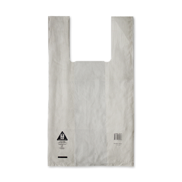 Bolsas plástico reciclado camiseta 42x55 cm verde - Comercial Cuesta